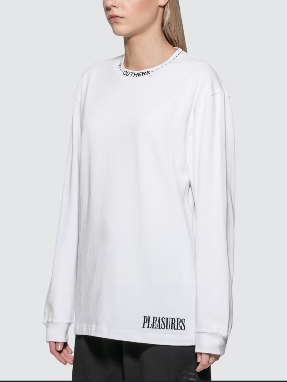 Pleasures - Cut Here Heavyweight long sleeve t-shirt white